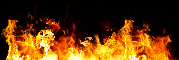 panorama fire flames on black background ©  Millo Design