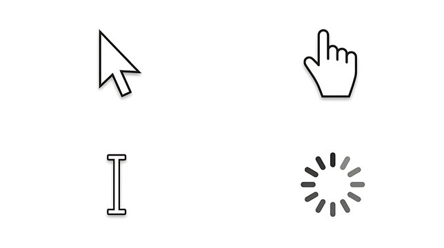 set of computer cursor icons
