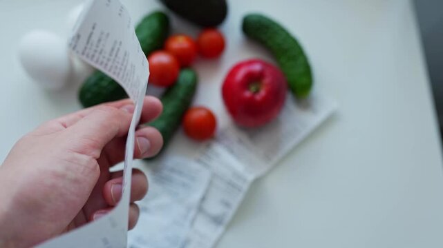 A food basket for people consisting of vegetables and produce. Economic crisis and inflation, devaluation of money