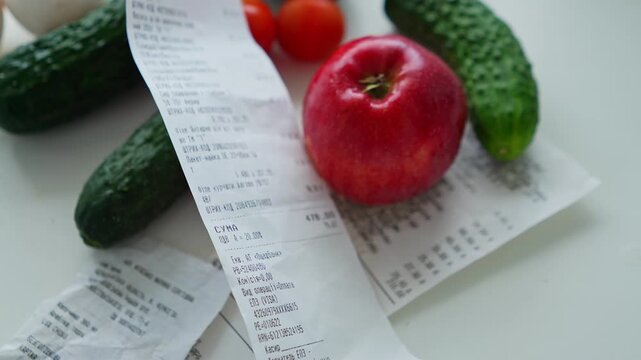 A food basket for people consisting of vegetables and produce. Economic crisis and inflation, devaluation of money