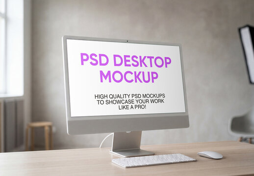 Desktop in Bright Room Mockup