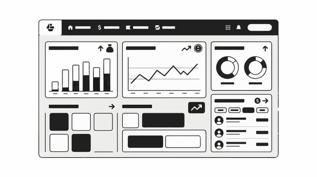 A user interface display with various data visualization charts and graphs