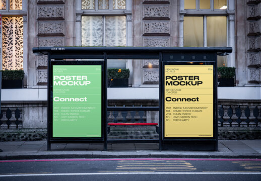 Bus Stop Citylights Mockup