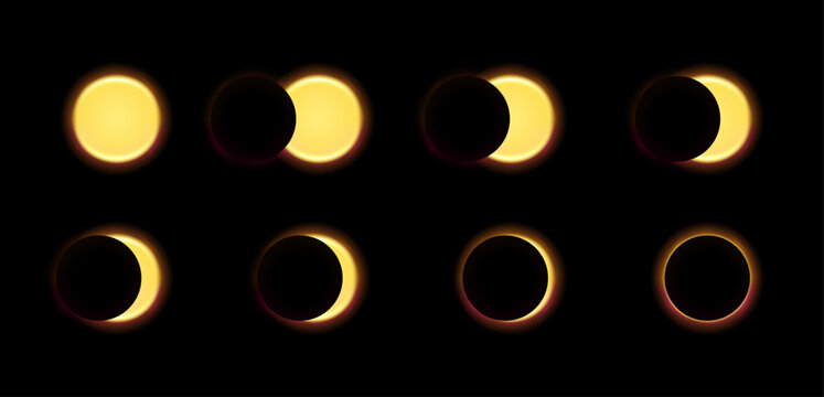 Solar eclipse illustration. Planet glow