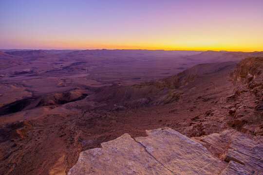 Sunset view of Makhtesh (crater) Ramon