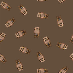 Obraz premium seamless pattern vintage barrel wine cartoon. vintage barrel wine sign vector