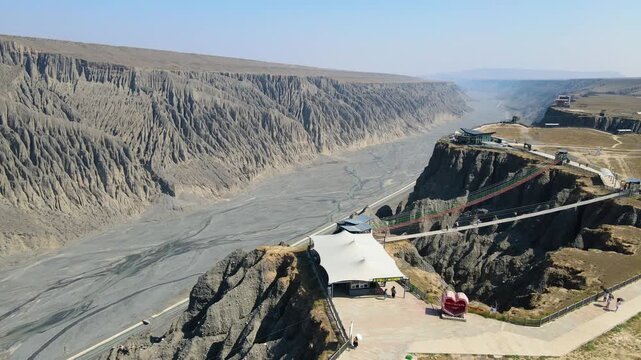 Aerial View of Dushanzi Grand Canyon Geological Wonder in Karamay, Xinjiang, China