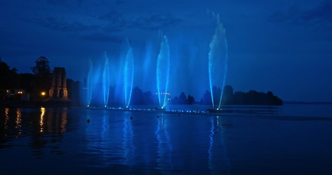 Colored lights on lake Maggiore