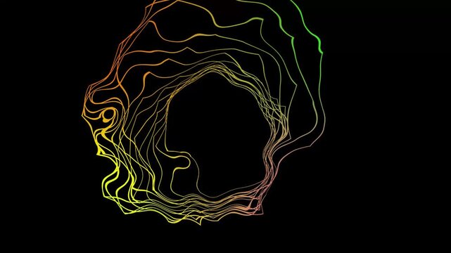 Abstract Green Topographic Map Contour Lines Loop Background, Futuristic Elevation Geography Grid Tunnel Animation, Elegant Gradient Organic Line Art Motion Graphic, Cyber HUD Element