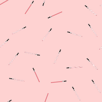seamless pattern jedi light saber cartoon. sith force, blade hilt, crystal plasma jedi light saber sign vector