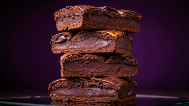 Stack of delicious chocolate brownies