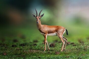 Fototapeta premium The chinkara, also known as the Indian gazelle, is a gazelle species native to India, Iran, Afghanistan.