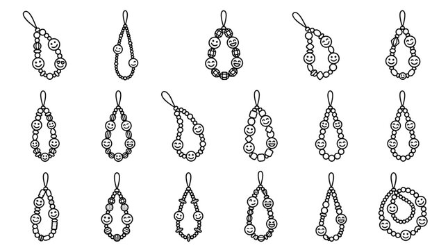 Hand-drawn Smiley Face Pendant Collection - Boho Beaded Jewelry Charms