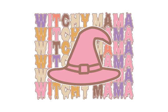 Witchy mama graphic design for halloween apparel and home decor
