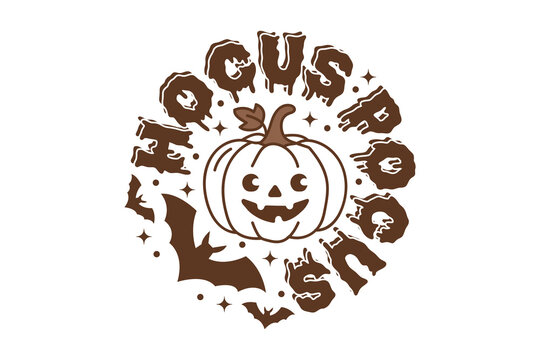 Hocus pocus pumpkin graphic for halloween apparel and decorations