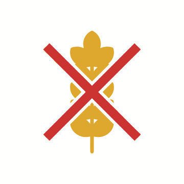 Gluten Free Symbol, Wheat Icon Crossed Out, Allergy, Healthy Diet Concept