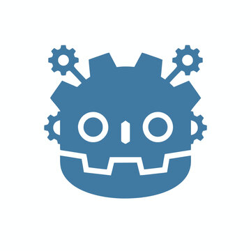 Steampunk Robot Head with Gears Icon