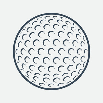Golf Ball Vector Icon, Dimpled Sphere, Sport Equipment, Isolated Graphic
