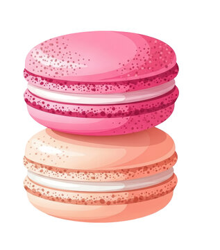 Pink and orange macarons stacked in a delightful display of sweet pastry perfection