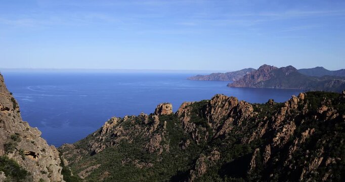 Corsican calanques of Piana, Gulf of Porto, Corse du Sud department, Corsica, France.