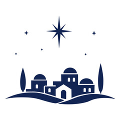 Bethlehem town silhouette. vector illustration