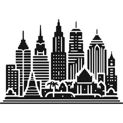 Fototapeta premium Bangkok Skyline Icon Vector