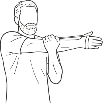 Man Stretching Arm Fitness Exercise for Physical Therapy and Wellness