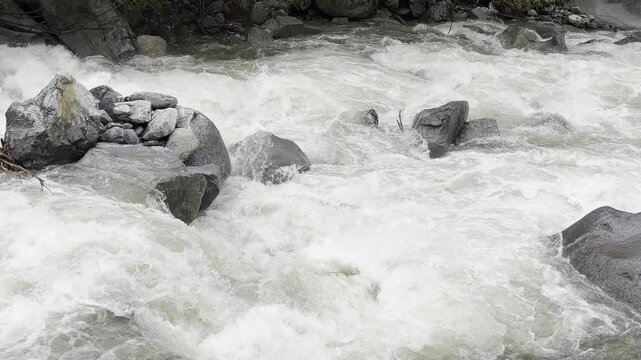 river, waterfall, mountains and beautiful nature