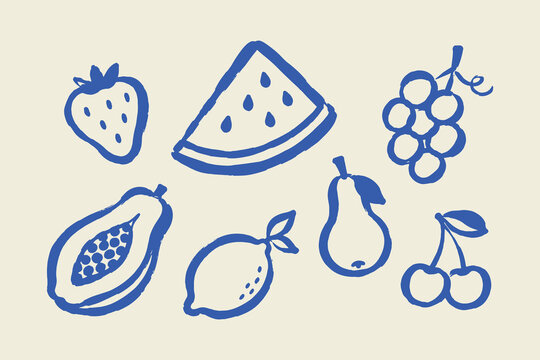 Fruit Set Doodle Sketch Vector Illustration