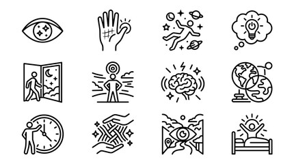 Set of Icons Representing Creativity, Ideas, and Personal Growth Concepts © Anam
