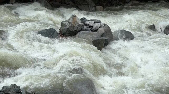 river, waterfall, mountains and beautiful nature