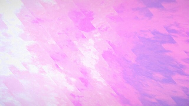 Gentle moving pink and white abstract background with diagonal geometric light beams. Soft dreamy aesthetic cloudy loop.