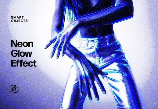 Neon Glow Photo Effect For Poster And Social Media Design