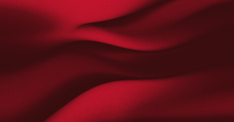 Fototapeta premium red gradient background with curved folds, surface is smooth, soft, and slightly shiny like satin or silk