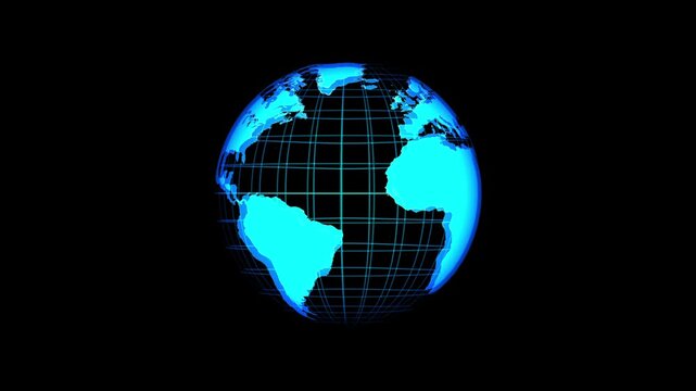 Global world planet animation tracks internet communication data over dark pages. Telecom networking software utilizes a global world planet animation matrix layout model.