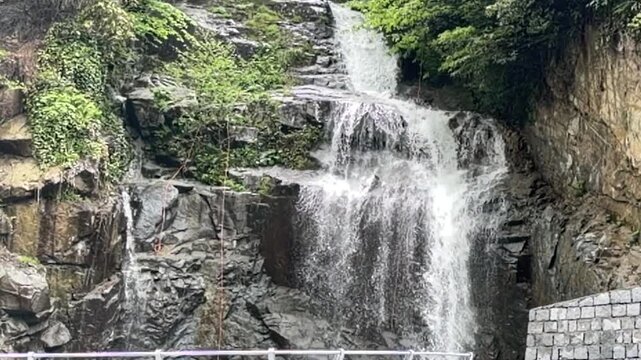 river, waterfall, mountains and beautiful nature