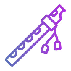 Bamboo flute Line Gradient Icon © ilham