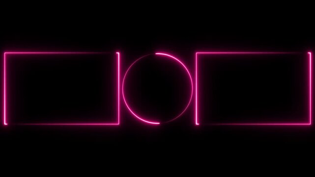 Neon end screen with creating a vibrant and modern design. element perfect for adding a futuristic touch on black background, 4k video