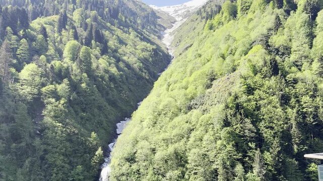river, waterfall, mountains and beautiful nature