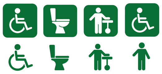 green toilet sign icon vector set © Vectorixpro