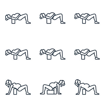 Pregnant woman performing hip thrust exercise for fitness and strength.