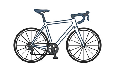 Fototapeta premium Road Bicycle Flat Vector Illustration