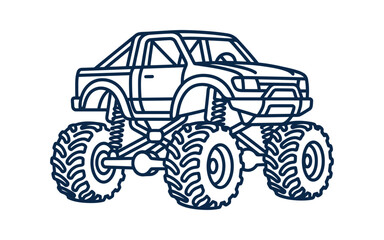 Monster Truck Outline Vector Illustration © kumaha