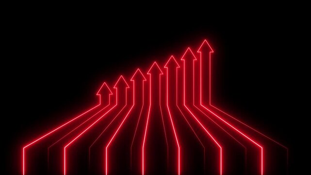 Financial Business Report Graph 7 arrows going up start from bottom represent business competition profit growth financial growth, graph transparent background alpha channel business finance...