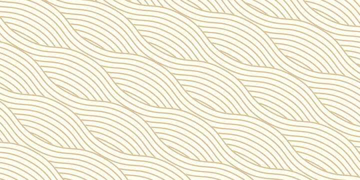 Yellow instant noodles, pasta and spaghetti texture with geometric wavy lines. Ramen, pasta vector pattern. Abstract food illustration background