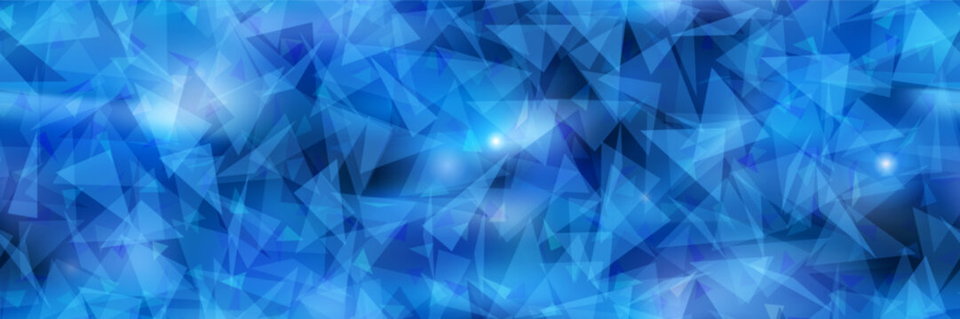 Sapphire blue seamless bg with overlay abstract triangle pattern. Abstract vector crystal background. Midnight aesthetic fon with gemstone texture