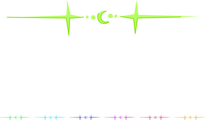 horizon celestial divider border cartoon. boundary sky, cosmos galaxy, nebula eclipse horizon celestial divider border sign vector © PikePicture