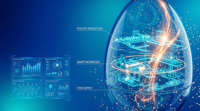 Smart incubation egg represents the intersection of biotechnology and digital monitoring in poultry production to track food supply chains and optimize hatch rates through automated systems.