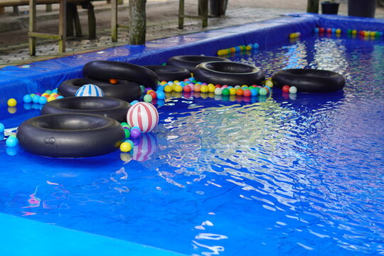 Colorful Children's Swimming Pool with Water Slide for Family Recreation