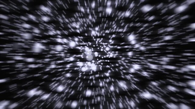 Abstract glowing white particles motion blur